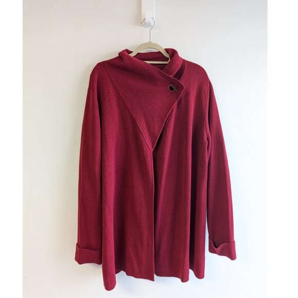 Marla Wynne Toggle Grommet Collar wrap cardigan - Picture 1 of 9